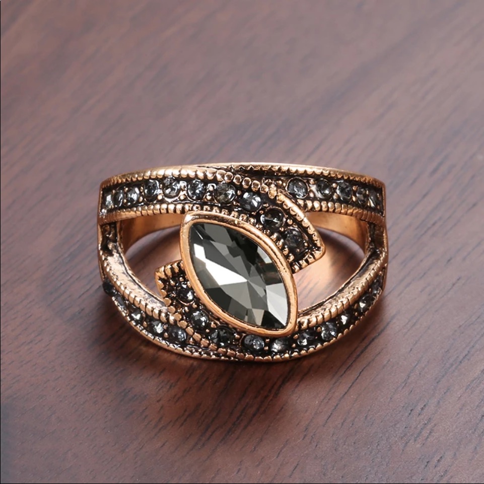 Gray Crystal Ring